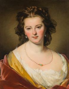 EINSLE Anton 1801-1871,PORTRAIT OF A LADY WITH A PEARL NECKLACE,im Kinsky Auktionshaus AT 2023-06-20