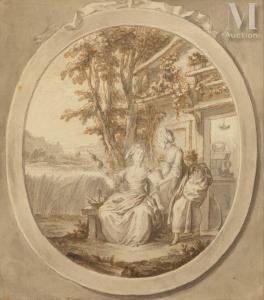 EISEN Charles Dom. Joseph 1720-1778,la fileuse et scène de moisson,Millon & Associés FR 2023-11-23
