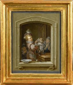 EISEN Francois 1695-1780,Le cabaret des chats , La toilette du chat,Osenat FR 2022-06-18