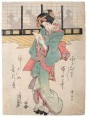 EISEN Ikeda, Keisai 1791-1848,Brieflesende Geisha,1830,Schmidt Kunstauktionen Dresden DE 2018-03-24