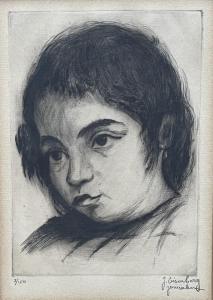 EISENBERG Jacob 1897-1966,Portrait of a girl,Montefiore IL 2023-09-06