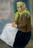 EISENBERG Yaakov 1897-1962,Seated woman,Matsa IL 2010-06-30