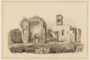 EISENLOHR Friedrich 1805-1854,Tempel der Venus und der Roma auf dem Forum Romanu,Ketterer 2015-11-20