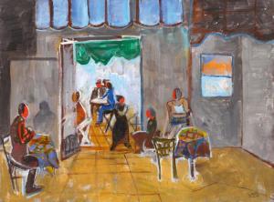 EISENSCHER Jacob 1896-1980,Figures in a Cafe,Tiroche IL 2023-12-19