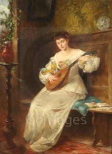 EISERMANN Richard 1853-1927,Young woman playing a mandolin,Gorringes GB 2019-03-12