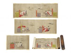 EISHI Hosoda Jibukyo Toki 1756-1829,SHUNGA SCROLL (5 pictures),Ise Art JP 2017-10-07