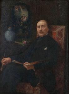 EISMAN SEMENOWSKY Emile 1857-1911,Portrait of an artist in an armchair,Bernaerts BE 2019-03-18