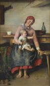 EJSMOND Franciszek, Franz 1859-1931,A MOTHER WITH A CHILD,Agra-Art PL 2018-10-14