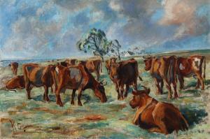EJSTRUP Kaj 1902-1956,Cows on the field,Bruun Rasmussen DK 2023-03-28