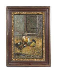 EKART A 1900-1900,Chickens in the Barn,1914,Hindman US 2014-08-19