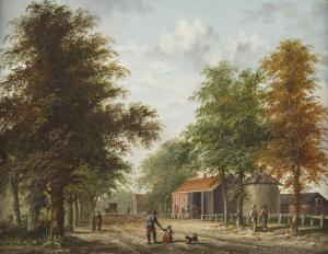 EKELS Jan Ekels I 1724-1781,FARMHOUSE WITH A VILLAGE ROAD,Hargesheimer Kunstauktionen DE 2021-03-13