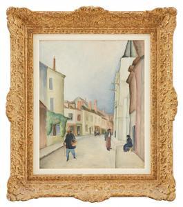 EKSTEDT SVEN 1894-1950,Gata i Moret-sur-Loing,1921,Uppsala Auction SE 2020-09-15