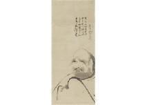 EKUN Fugai 1568-1654,Dharma (image and calligraphy),Mainichi Auction JP 2019-01-19