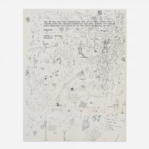 EL HANANI Jacob 1947,Untitled (sheet doodles),1989,Wright US 2023-08-08