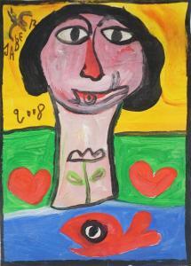 EL MAJOUD Jaber 1938-2021,Portrait de femme,2008,Ruellan FR 2023-10-28