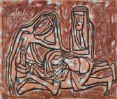 El Mekki Hatem 1916-2003,LES RÉFUGIÉS (THE REFUGEES),1958,Sotheby's GB 2014-10-13