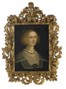 ELBFAS JACOB HEINRICH 1600-1664,Porträtt av drottning Maria Eleonora  med,Stockholms Auktionsverket 2009-05-27