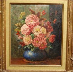 ELCOCK George A 1800-1900,still life with flowers in a stone bowl,Lacy Scott & Knight GB 2017-05-13