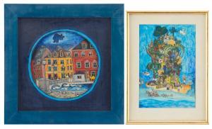 ELDE Bengt 1939-2015,2 st. Motiv från Köpenhamn,1972,Uppsala Auction SE 2023-03-14