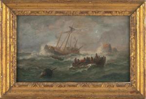 ELDRED Lemuel D 1848-1921,Evacuating from a shipwreck,Eldred's US 2023-08-11