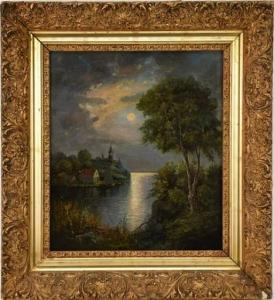 ELDRED Lemuel D 1848-1921,moonlight lakeside home,Hood Bill & Sons US 2022-04-05