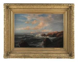 ELDRED Lemuel D 1848-1921,Sunset over a rocky coast,Eldred's US 2021-11-19