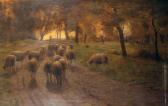 ELIAS Alfred 1885-1911,A Shepherd and Flock on a Country Path at Dusk,John Nicholson GB 2018-10-03