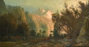 ELKINS Henry Arthur,A mountainous lake scene believed to be Yosemite,John Nicholson 2021-05-19