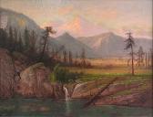 ELKINS Henry Arthur 1847-1884,Indian camp near lake with mountain in thedistance,Bonhams 2010-08-15