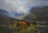 ELLEBY William Alfred 1856-1932,Highland cattle in extensive landscape,Gilding's GB 2017-04-12