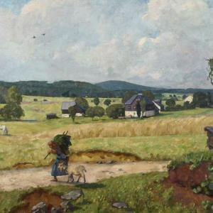 ELLER Wilhelm 1873-1951,Landschaftsdarstellung mit Personenstaffage,1940,Heickmann DE 2013-06-08