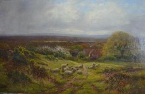 ELLERBY William Alfred,An extensive landscape with flock of sheep,Andrew Smith and Son 2016-06-26