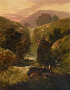 ELLERMAN F.C 1900-1900,Anglers by a waterfall,19th Century,Anderson & Garland GB 2019-03-26