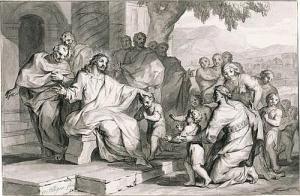 ELLIGER Ottomar II 1666-1735,Jesus segnet die Kinder,1700,Galerie Bassenge DE 2017-12-01