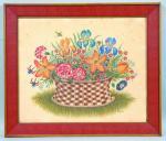 ELLINGER David Y 1913-2003,Basket of brightly colored flowers and hummingbird,Conestoga 2007-05-04