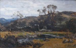 ELLIOT James,Landscape with a shepherd and his flock by a strea,Woolley & Wallis 2023-12-13