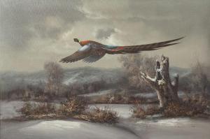 ELLIOT M P,Pheasant Over a Winter Landscape,Adams IE 2015-06-14