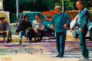 ELLIOTT Graham 1943,THE BOULES PLAYERS,Whyte's IE 2023-04-03