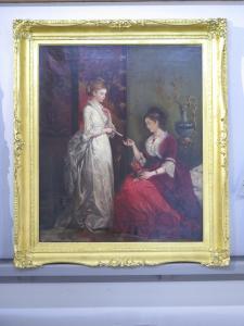 ELLIOTT OF NEWCASTLE Robinson 1814-1894,Two women looking through content of a jewe,1874,Willingham 2017-05-20