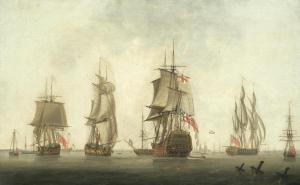 ELLIOTT William Lieut. 1755-1792,British Men O' War at anchor off Portsmouth,Bonhams GB 2019-10-29