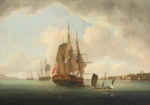 ELLIOTT William Lieut. 1755-1792,The West Indiaman Boddingtons leaving St. Kitts,Bonhams 2023-06-28