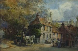 ELLIS Alice Blanche,horse and cart with houses in background,The Cotswold Auction Company 2019-07-30