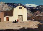 ELLIS Fremont F 1897-1985,Tesuque Mission,Santa Fe Art Auction US 2023-11-11