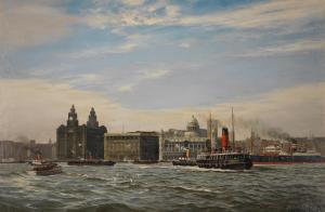 ELLIS Gordon 1921-1979,The Claughton and other shipping off Liverpool pie,Bonhams GB 2023-10-18