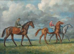 ELLIS Lionel 1903-1988,Racehorses on the gallops, a near pair,1949,Mallams GB 2022-08-15