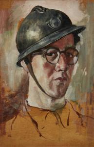 ELLIS Noel 1917-1988,Self-portrait in a French helmet,Rosebery's GB 2024-03-12