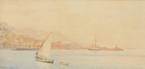 ELLIS Tristram James 1844-1922,Porto di Gibilterra,1892,Fabiani Arte IT 2023-05-13
