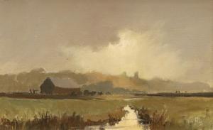 ELLIS Victor William 1921-1984,landscape with farm buildings,Gorringes GB 2024-01-08