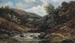 Ellis W,Hunters in a hilly landscape near a waterfall,Bernaerts BE 2016-06-14