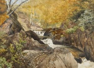 ELLIS WALTER E 1849-1914,Autumn Tints, Vale of Ffestiniog, N Wales,1879,Rosebery's GB 2021-08-19